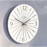 Horloge ronde design rayon effet bois blanc naturel Ø30 cm