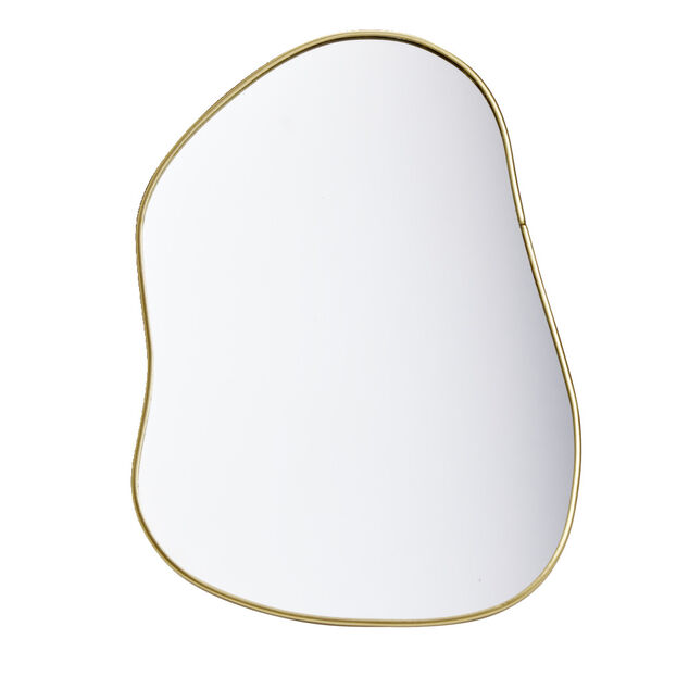 Miroir forme organique contour dor&eacute; 15x20cm