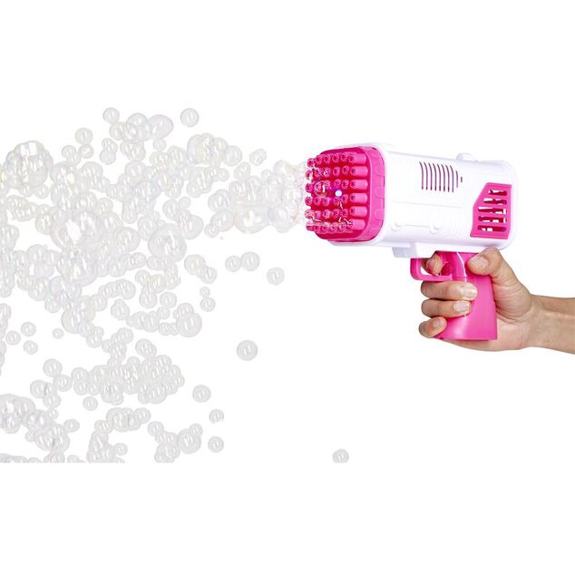 Pistolet &agrave; bulles bazooka 36 buses plastique rose