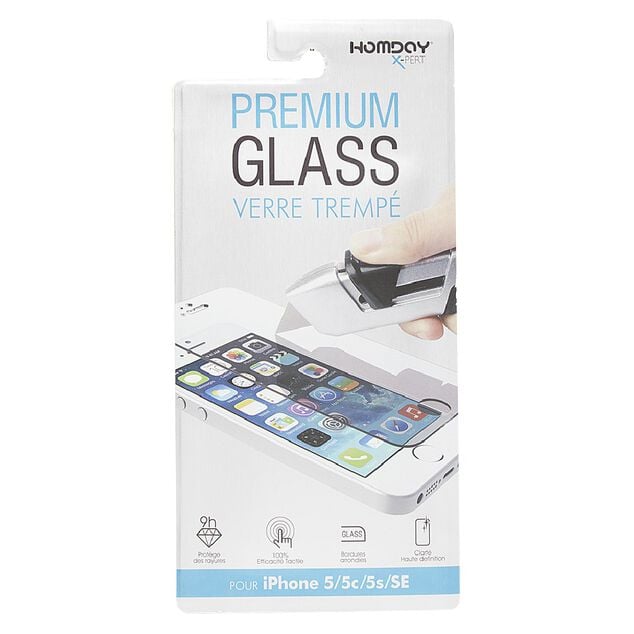 Verre tremp&eacute; pour Iphone 5/5c/5s/5SE