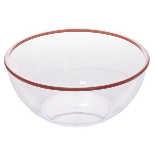 Saladier plastique transparent bordure color&eacute; &Oslash;28xH12,2cm