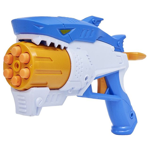 Pistolet requin bleu et 8 fléchettes