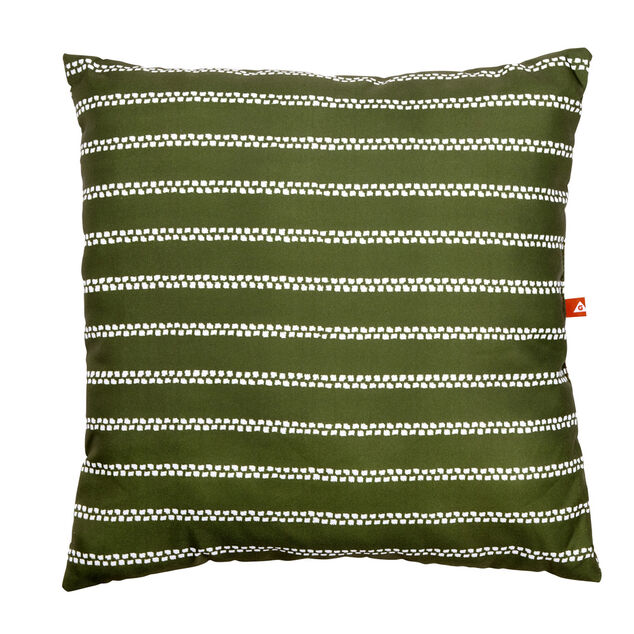 Coussin carr&eacute; vert rayures blanches 40x40cm