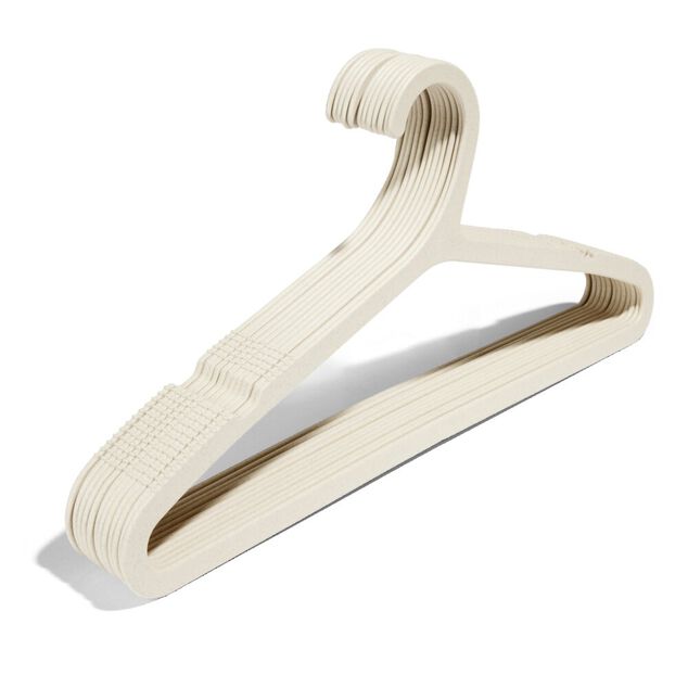 Lot de 25 cintres en paille de bl&eacute; brun 43x21,5cm