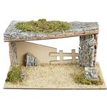 Crèche de Noël en bois et mousse 17x15xH13cm