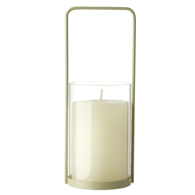 Lanterne pour bougie en métal et verre Ø8,5xH21cm (3 modèles)