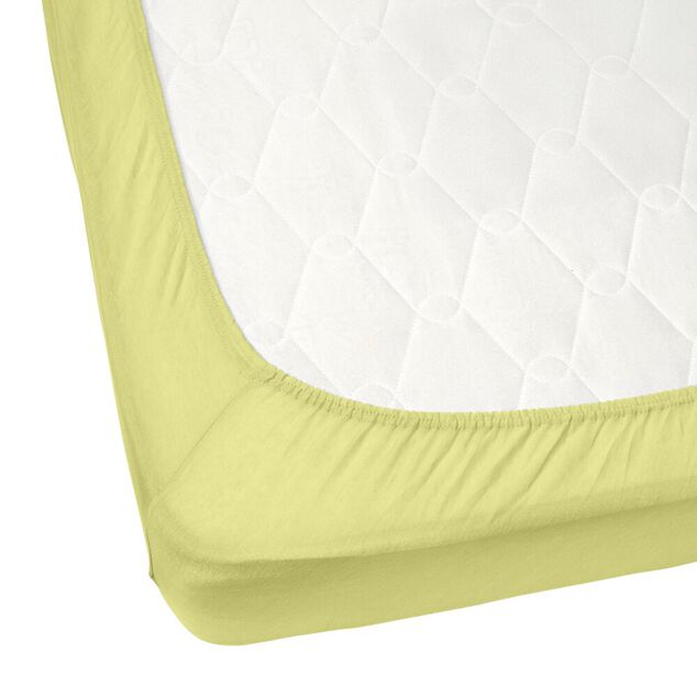 Drap housse 90x200cm 1 personne jaune