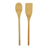 Cuill&egrave;re et spatule en bambou beige L30cm