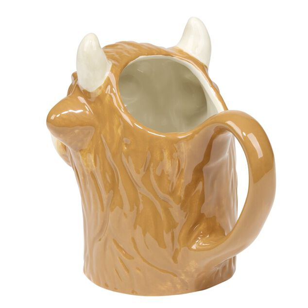 Vase d&eacute;coratif vache Highland marron H18cm