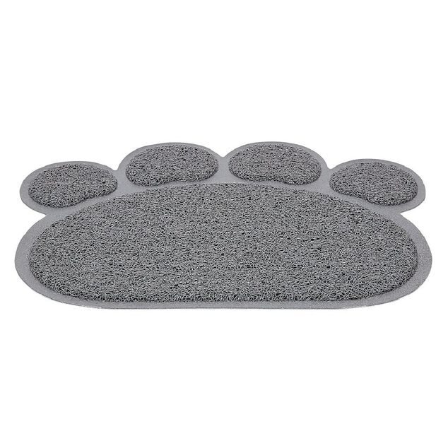 Tapis repose gamelle gris pour chat en silicone