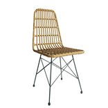 Chaise repas Bali acier et r&eacute;sine inject&eacute; marron 47x59xH85cm