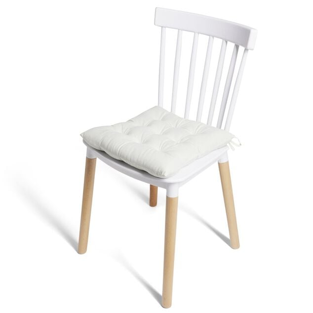Galette de chaise carr&eacute;e beige 38x38cm