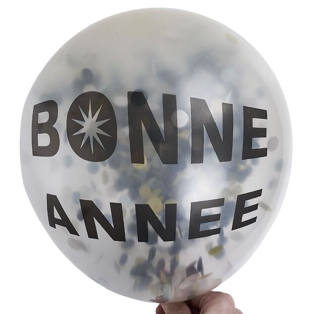 Ballon confettis Bonne ann&eacute;e &Oslash;40cm