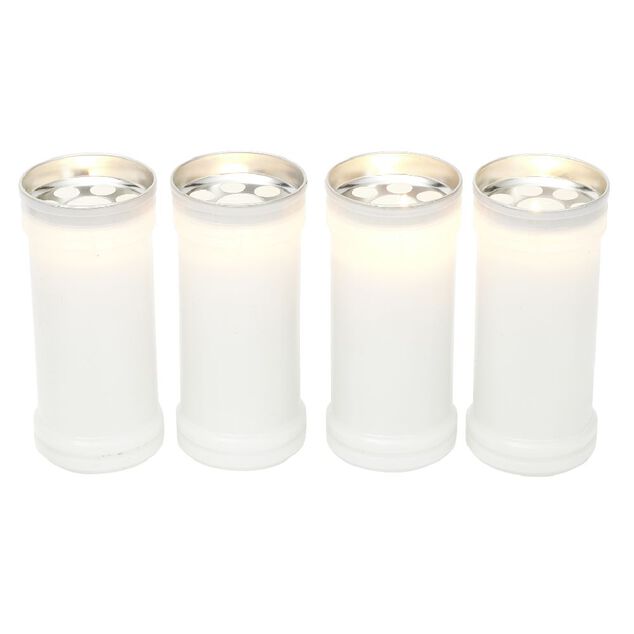 Bougie fun&eacute;raire blanc H14cm x4