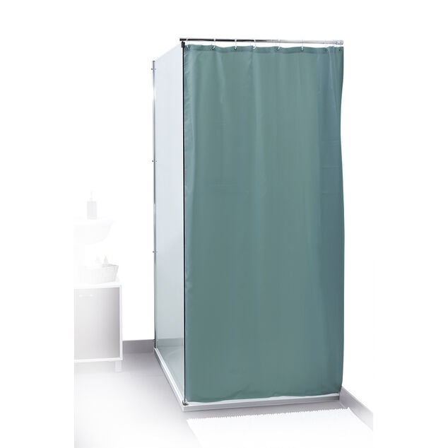 Rideau de douche uni vert 180x200cm 100% polyester