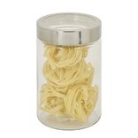 Bocal en verre transparent couvercle inox 1,2L - &Oslash;11xH.17cm