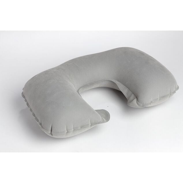 Coussin de voyage gonflable uni gris