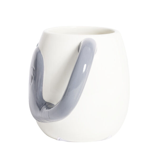 Mug &eacute;l&eacute;phant dolomite blanc et gris &Oslash;10xH10cm