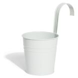 Cache pot à suspendre métal blanc Ø10cm