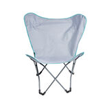 Chaise de camping pliable acier et polyester bleu