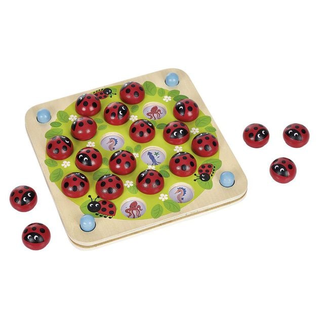 Jeu de m&eacute;moire coccinelle en bois - 27 pi&egrave;ces