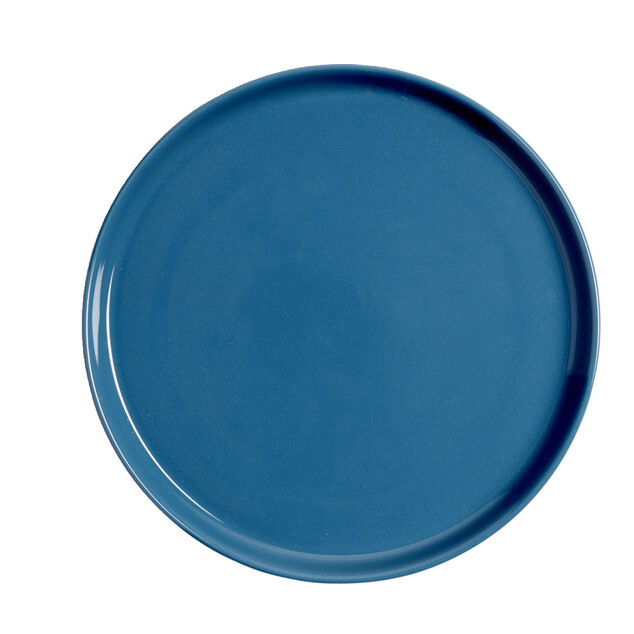 Assiette &agrave; dessert ronde Oslo gr&egrave;s bleu &Oslash;20cm