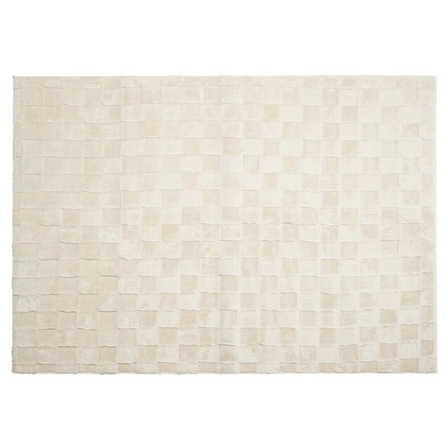 Tapis rectangulaire textur&eacute; polyester beige 120x170cm (2 mod&egrave;les)