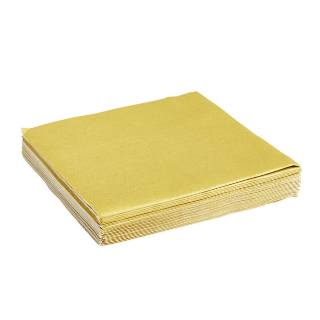 Lot de serviettes intiss&eacute;es dor&eacute;es 20x20cm