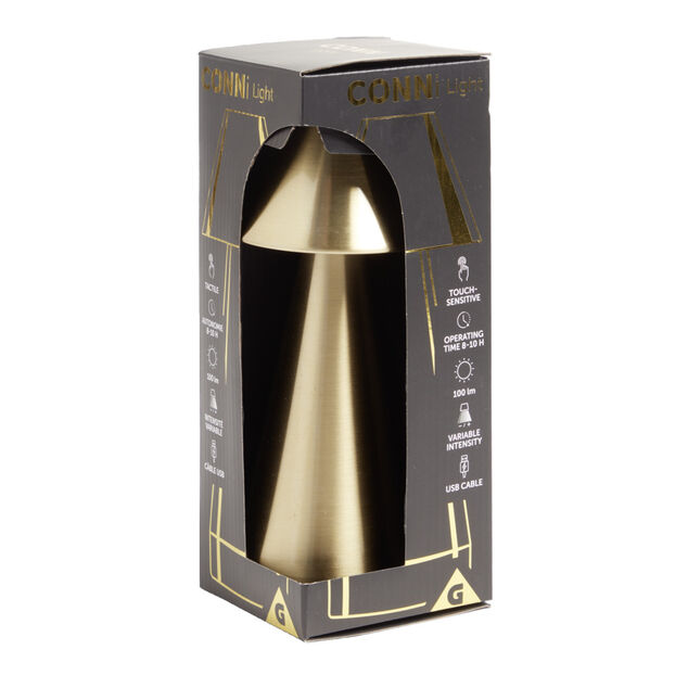 Lampe de table Conni USB tactile jaune &Oslash;9,5xH22,5cm