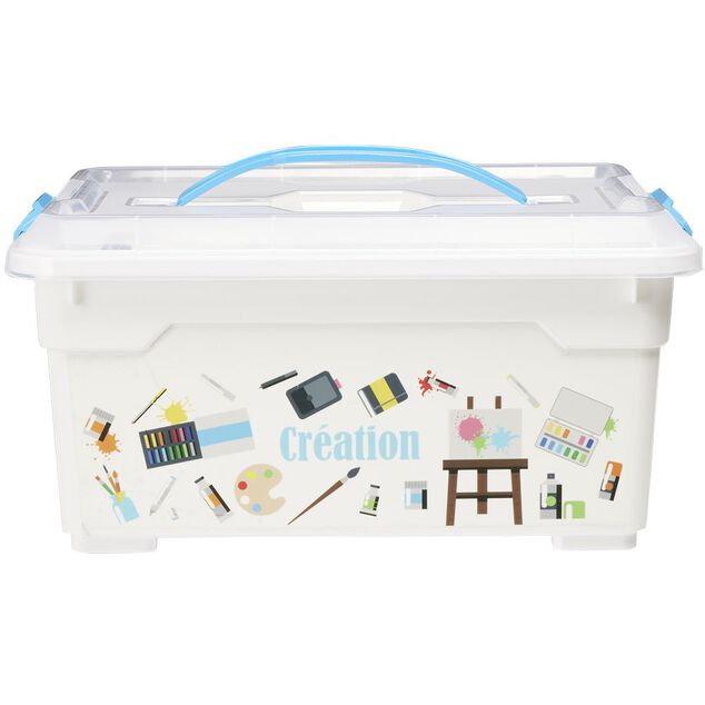 Bo&icirc;te de rangement motif loisirs cr&eacute;atifs 12L