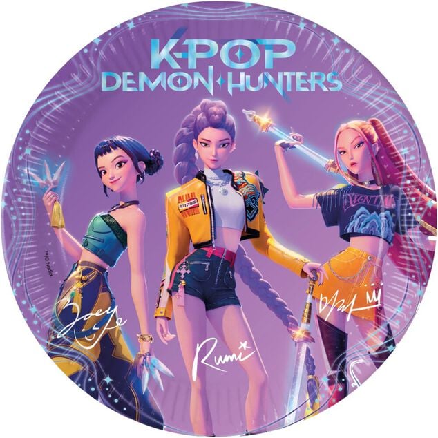 Assiette carton x8 KPop Demon Hunters violet &Oslash;22,5cm