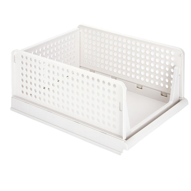 Rangement dressing superposable coulissant blanc grand mod&egrave;le