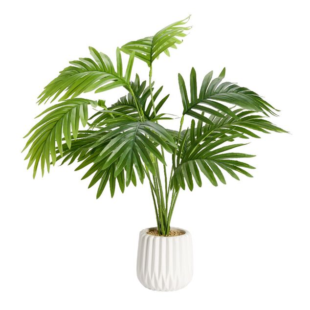 Palmier artificiel branches dans pot blanc H68cm