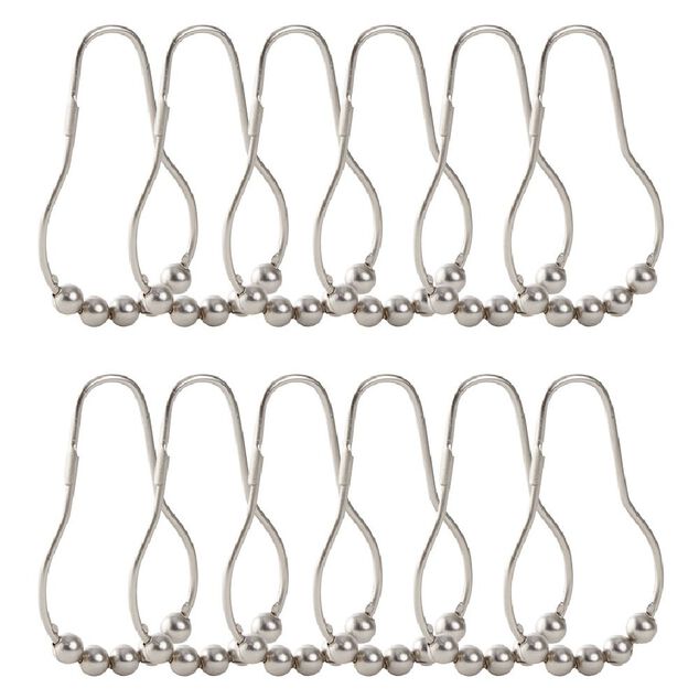 Anneau de douche m&eacute;tal gris x12