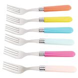 Mini fourchette inox manche plastique x6