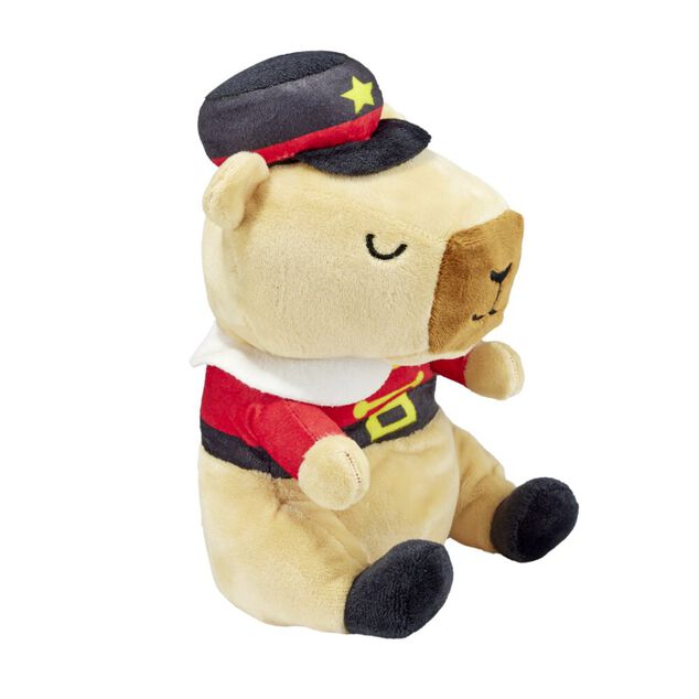 Peluche doudou enfant capybara tenue hiver polyester 11x14xH20cm (2 mod&egrave;les)