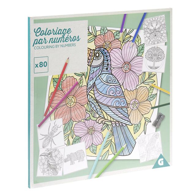 Cahier de coloriages au num&eacute;ro 80 pages 22x44,6cm