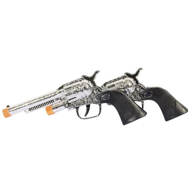 Pistolet Cow-Boy gris et noir x2
