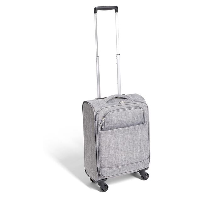 Valise cabine souple 30L 4 roues gris H55cm