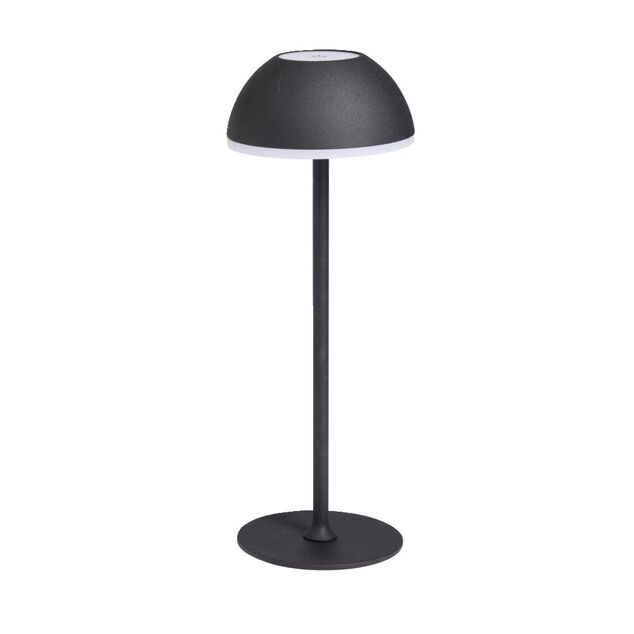 Lampe &agrave; poser sans fil tactile et rechargeable USB 3 nuances H37cm noir