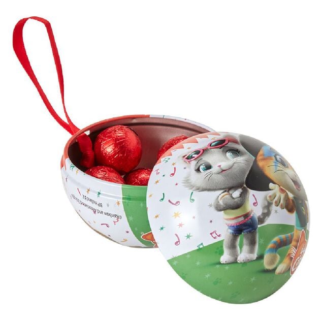 Boule de No&euml;l &agrave; suspendre garnie 24 bonbons (plusieurs mod&egrave;les)