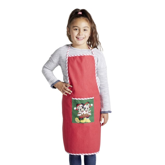 Tablier enfant No&euml;l Disney Mickey et Minnie 50x70cm