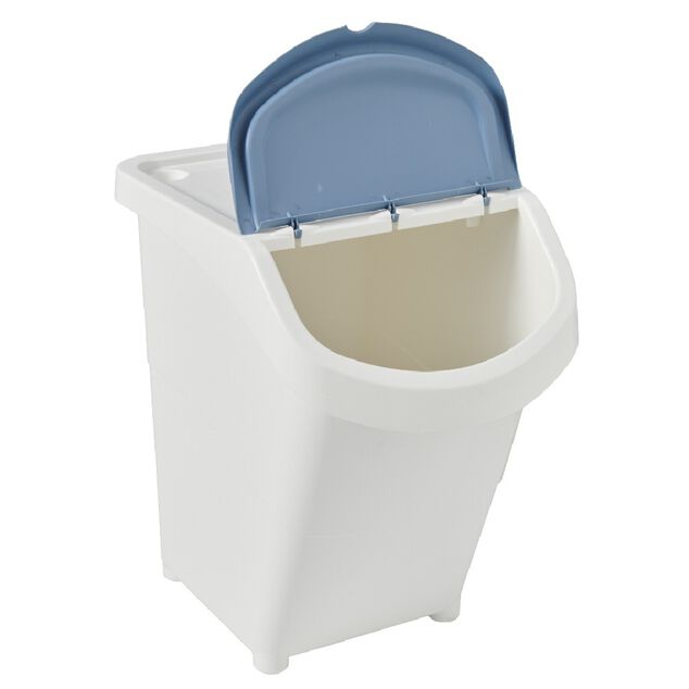 Bo&icirc;te de rangement blanche avec couvercle 40L