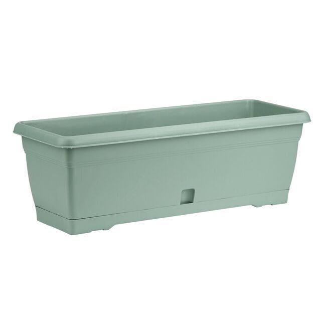 Jardini&egrave;re 10L plastique vert sauge 52x19,5xH17,5cm