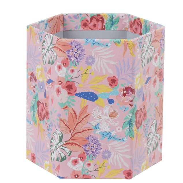Pot &agrave; crayon hexagonal motif floral