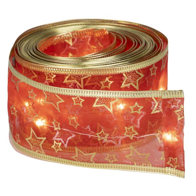 Ruban lumineux 50 LED tissu motif No&euml;l 5m (2 mod&egrave;les)