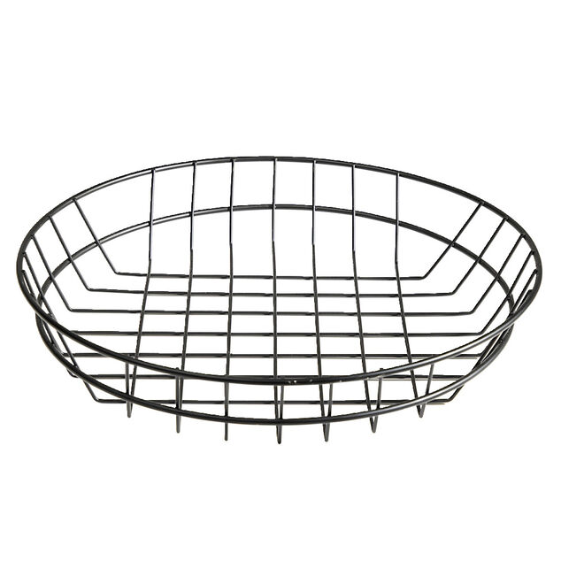 Corbeille &agrave; fruit ronde en m&eacute;tal noir &Oslash;25xH4cm
