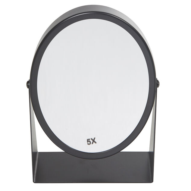 Miroir ovale &agrave; poser m&eacute;tal noir