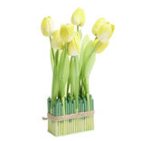 Carré de tulipe artificielle rose 15x8xH39cm