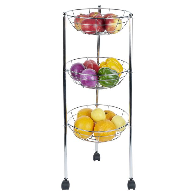 Desserte ovale 3 paniers inox H.70,5cm